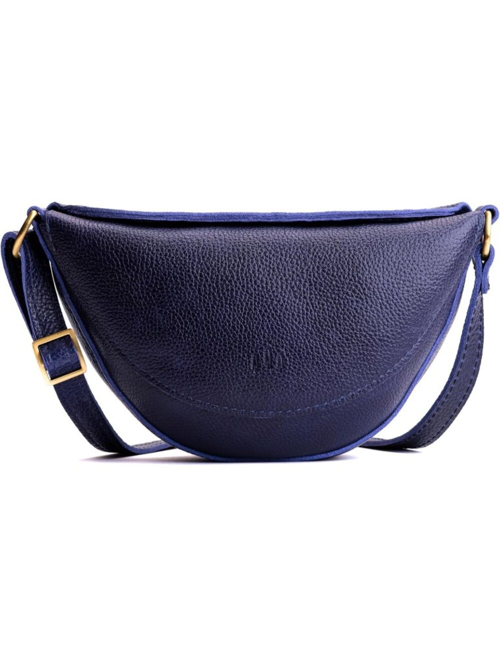 Women's Cobalt Pebbled Leather Texture Koala Adjustable Crossbody Sling Bag